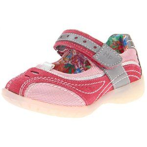 NEW Hush Puppies Kid Kensie Candy Pink Silver Mary Jane Comfort Athletic Flat
